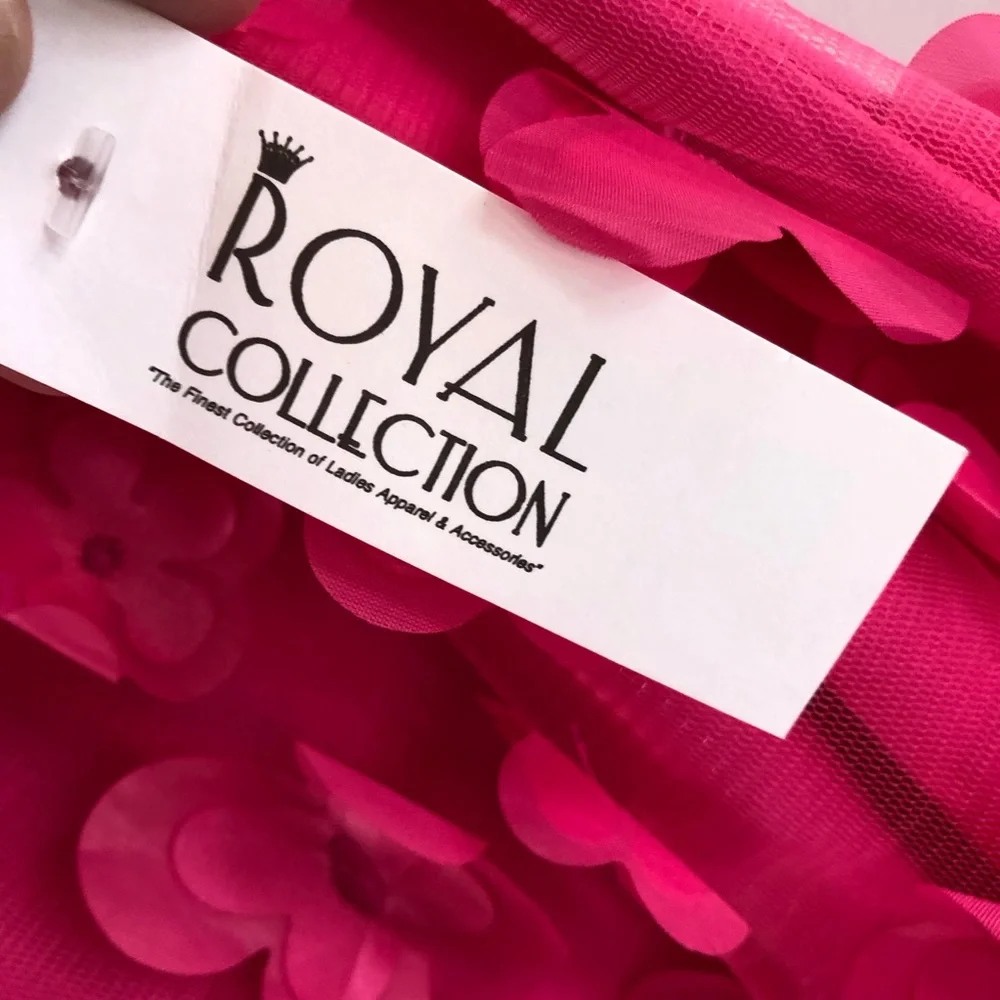 TCEC Pink 3D Floral Mini Halter Dress With Back Bow Tie Size M Valentine Party